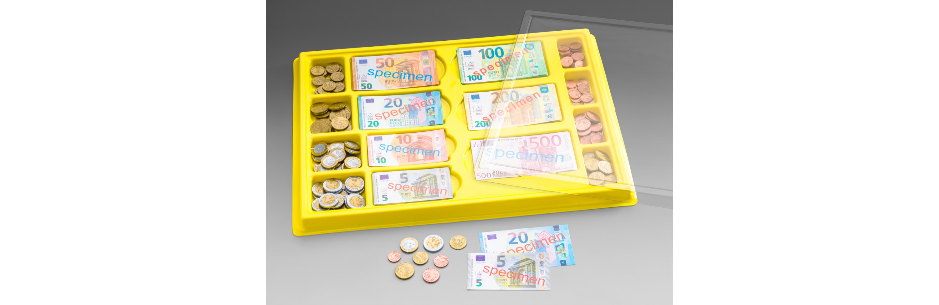 Wissner® active learning - Euro - Cash Box 130 bank notes + 160 coins RE-Plastic®