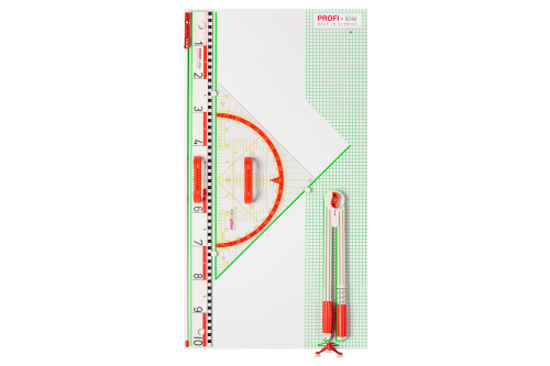 Wissner® active learning - Blackboard drawing set PROFI-linie l (with 60 cm Geo square) RE-Plastic®