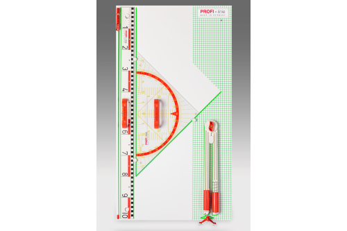 Blackboard drawing set PROFI-linie l (with 60 cm Geo square) RE-Plastic®