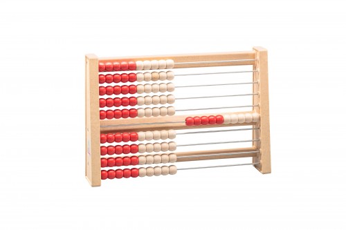 Wissner® active learning - Abacus with 100 balls red / white RE-Wood®