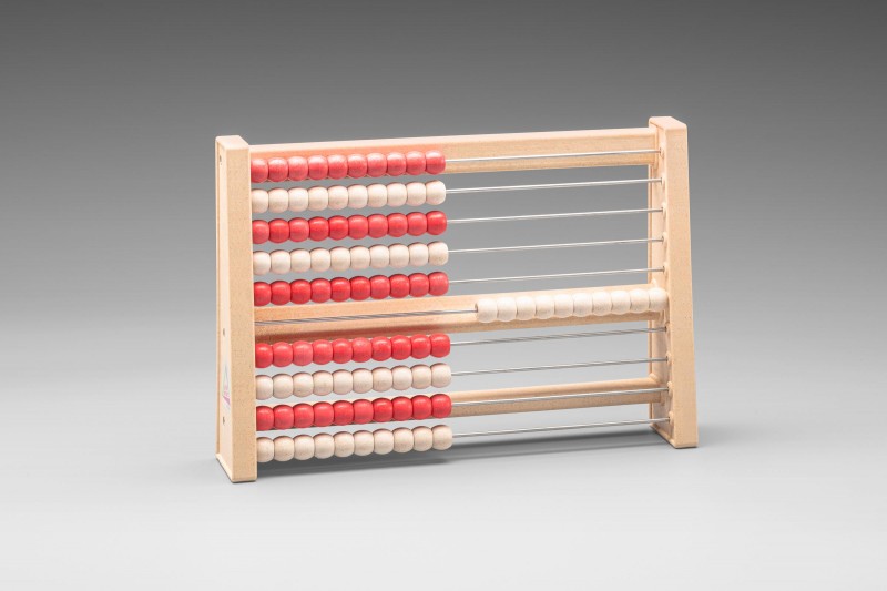 Abacus /Rekenrek. with 100 beads. red / white