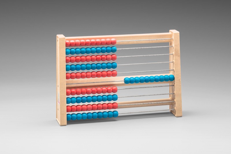 Abacus with 100 balls red / blue RE-Wood®