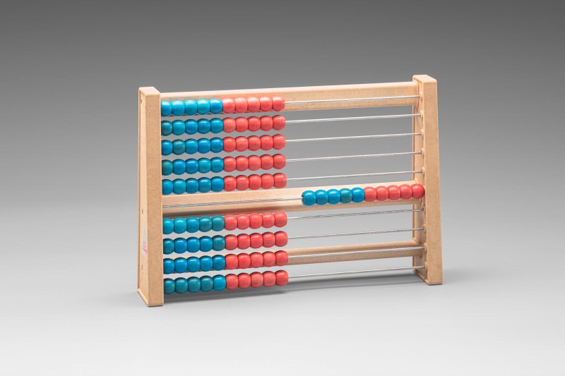 Abacus / Rekenrek. with 100 beads. red / blue