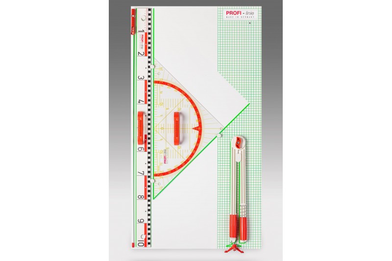 Magnetic blackboard drawing set POFI-linie l (60 cm Geo square)