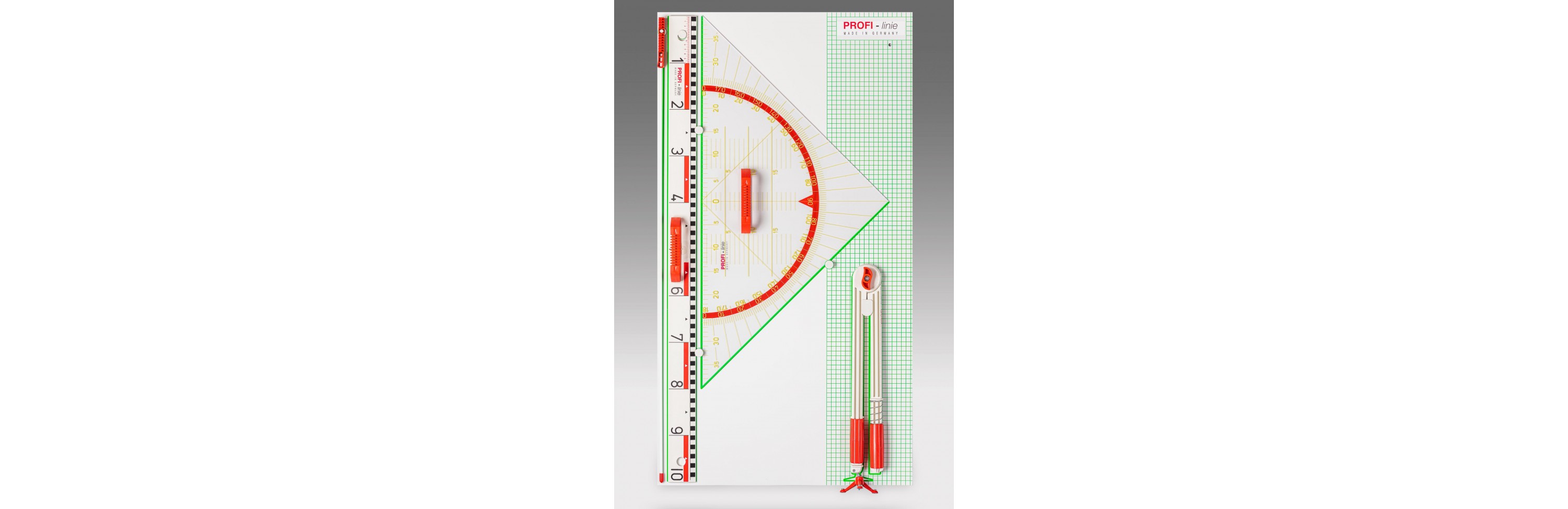 Wissner® active learning - Magnetic: Blackboard Drawing Set PROFI-linie II (80 cm Geo square) RE-Plastic®