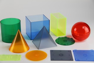 Wissner® active learning - Geometrical Shape Set transparent in 6 colours (6 pcs) RE-Plastic®