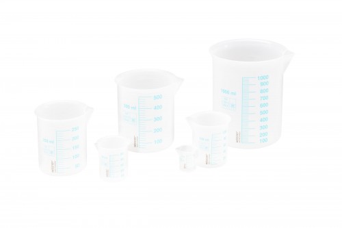 Wissner® active learning - Beaker Set with blue scale (6 pcs) RE-Plastic®