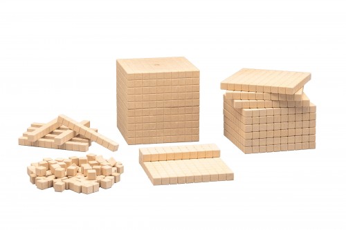 Dienes Base Ten Set in natural colours (121 pcs) RE-Wood®