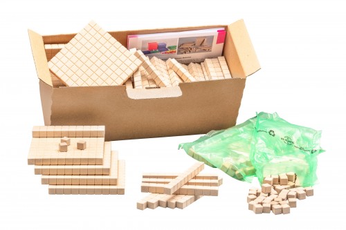 Dienes Base Ten Class Set. in natural colours (432 pcs) RE-Wood®