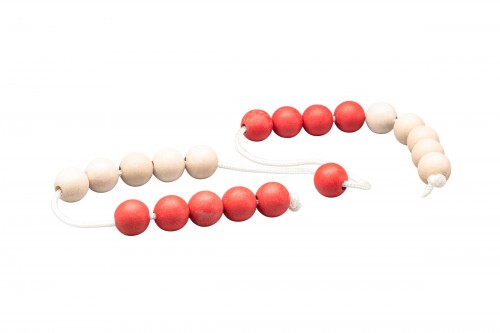 Jumbo Arithmetic Bead String red/white with 20 balls RE-Wood®