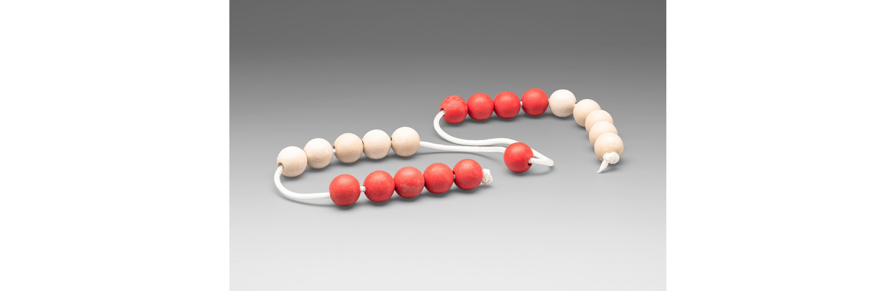 Wissner® active learning - Jumbo Arithmetic Bead String red/white with 20 balls RE-Wood®