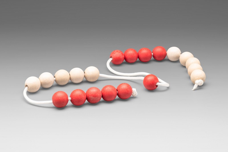 Wissner® active learning - Jumbo Arithmetic Bead String red/white with 20 balls RE-Wood®