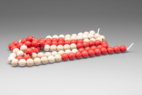 Wissner® active learning - Jumbo Arithmetic Bead String red/white with 100 balls RE-Wood®