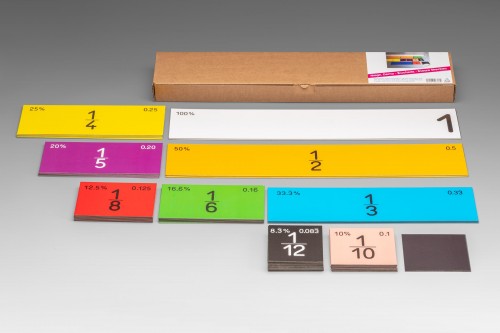 Wissner® active learning - Fraction Set linear in 9 colours for chalkboard magnetic (51 pcs) MAG-Pap°