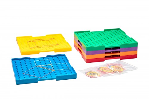 Wissner® active learning - Geoboards big double sided in 6 colours (6 pcs) RE-Plastic®