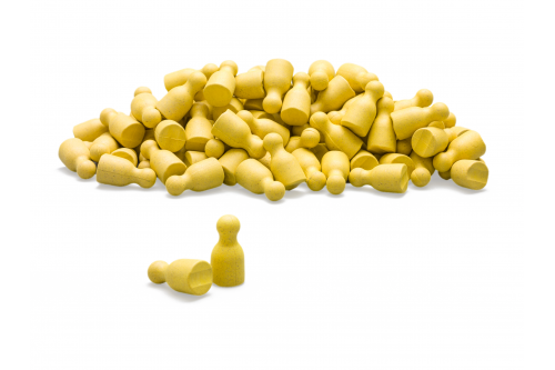 Set of 100 yellow Pawns RE-Wood®