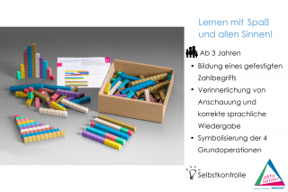 Counting rods. in 10 Montessori colours (100 pcs)