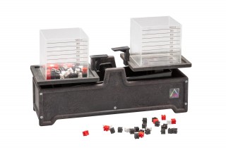 Balance Set with 1g Weight Cubes. made from recycled wood and plastic