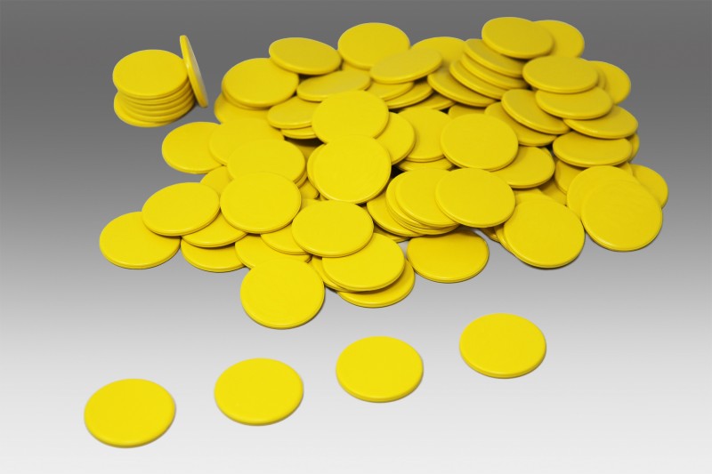 Counting and Game Chips  Yellow. (100 pcs)