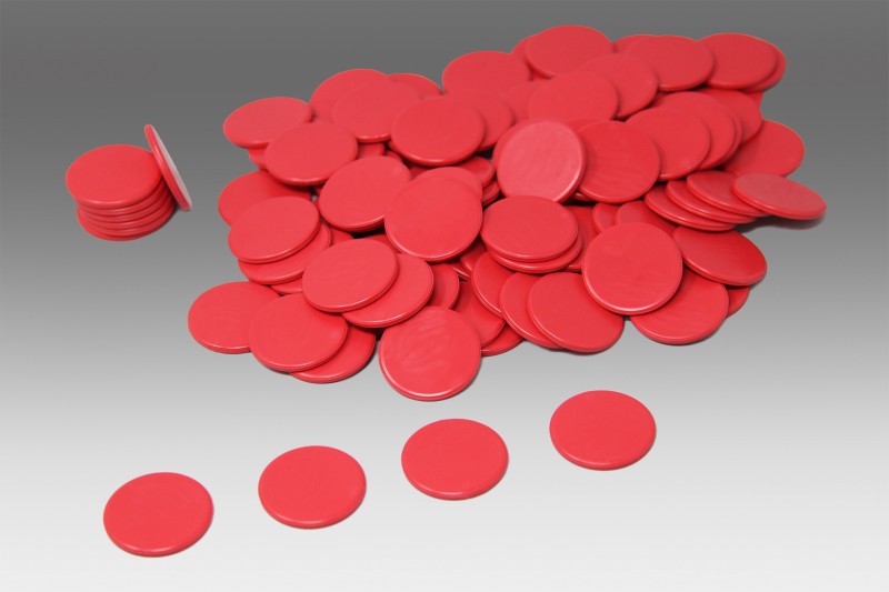 Counting and Game Chips Red. (100 pcs)