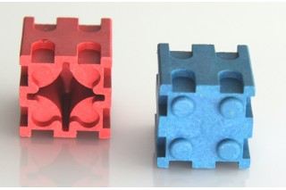 Wissner® active learning - Interlocking cubes red/blue (30 pcs) RE-Wood®